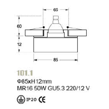 Светильник точечный Crystal Lux 101.1-1