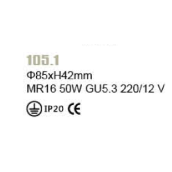 Светильник точечный Crystal Lux 105.1-1