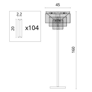 Торшер Divinare Nova Cognac 3002/06 PN-6-8