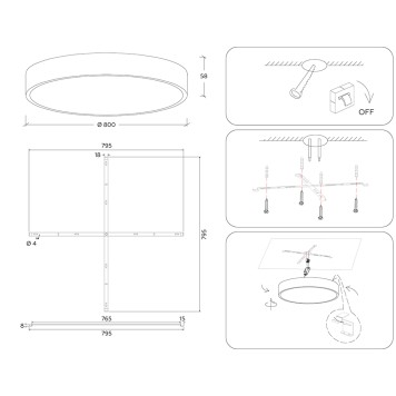 Светильник потолочный Ambrella Orbital FV5541-8