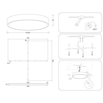 Светильник потолочный Ambrella Orbital FV5542-8