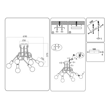 Светильник потолочный Ambrella Traditional TR80419-7