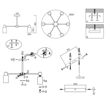 Светильник потолочный Ambrella Traditional TR9572-6