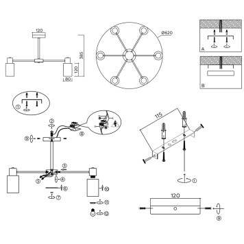 Светильник потолочный Ambrella Traditional TR9581-6
