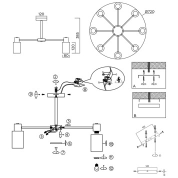 Светильник потолочный Ambrella Traditional TR9584-6