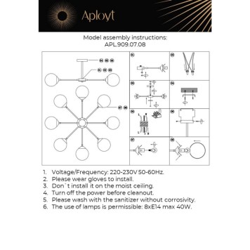 Светильник потолочный Aployt Beta APL.909.07.08-10