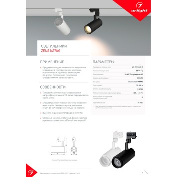 Трековый светильник Arlight LGD-ZEUS-4TR-R100-30W Warm 024634-6