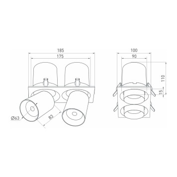 Светильник точечный Arlight LGD-PULL-S100x200-2x10W Warm3000 026194-6