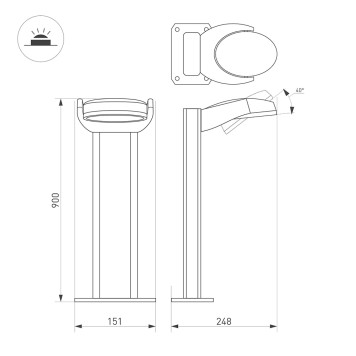 Уличный фонарь Arlight LGD-EYE-BOLL-H900-6W Warm3000 029984-4