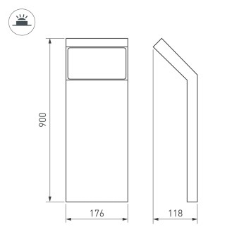 Уличный фонарь Arlight LGD-ECRAN-BOLL-H900-9W Warm3000 029992-2