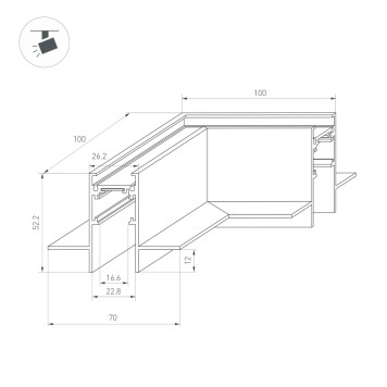 Соединитель L-образный Arlight MAG-ORIENT-CON-2652-FDW-L90 (WH) 035808-1