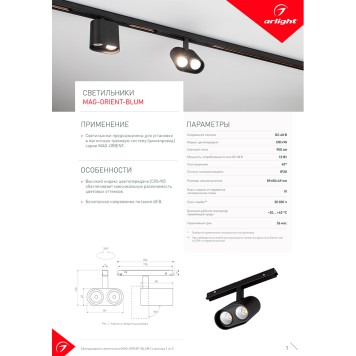 Трековый светильник Arlight MAG-ORIENT-BLUM-12W Day4000 035981-8