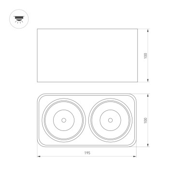 Светильник точечный Arlight SP-CUBUS-S195x100-2х8W Warm3000 036057-5