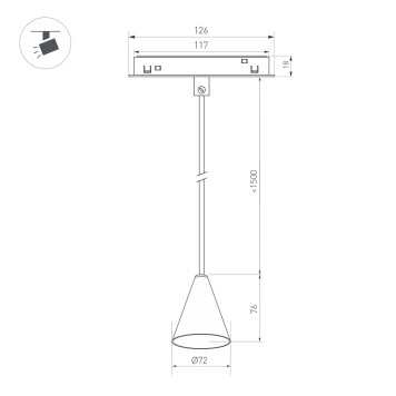 Трековый светильник Arlight MAG-ORIENT-CONE-HANG-7W Warm3000 037370-2
