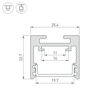 Профиль для светодиодной ленты Arlight SL-LINE-2522-2500 WHITE 043110-6