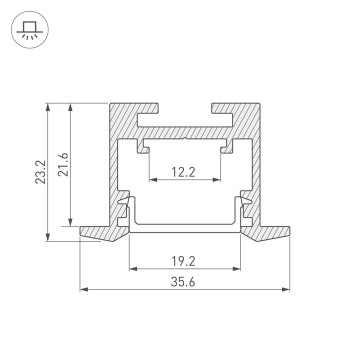 Профиль для светодиодной ленты Arlight SL-LINE-3523-F-2500 WHITE 043117-2