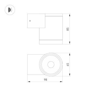 Уличный настенный светильник Arlight LGD-RAY-WALL-R65-9W Day4000 044852-1