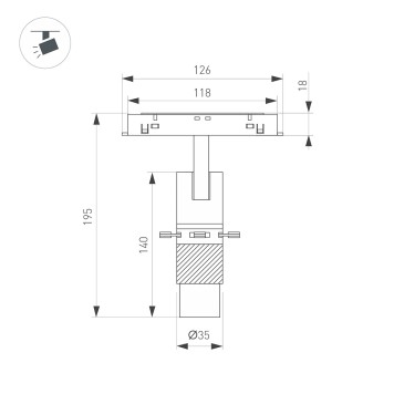 Трековый светильник Arlight MAG-ORIENT-SPOT-CROP-ZOOM-TC-R35-6W Day4000 045066-6