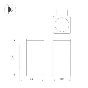 Уличный настенный светильник Arlight LGD-EVO-WALL-TWIN-S100x100-2x12W Warm3000 046195-4