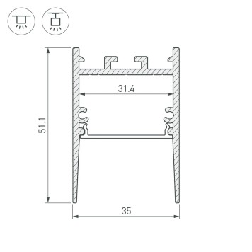 Профиль для светодиодной ленты Arlight SL-COMFORT-3551-2000 BLACK 046317-2