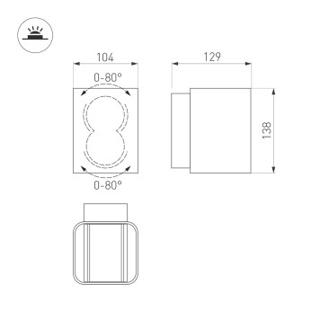 Уличный настенный светильник Arlight LGD-WALL-VARIO-S104x129-2x6W Day4000 046428-12