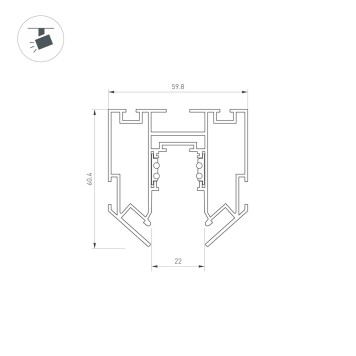 Шинопровод Arlight MAG-ORIENT-TRACK-2653-STR-G-3000 3m 047572-1