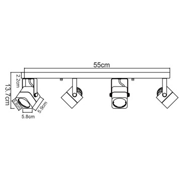 Спот Arte Lente A1314PL-4BK-7