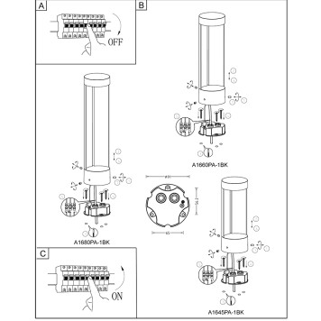 Уличный фонарь Arte New York A1680PA-1BK-3