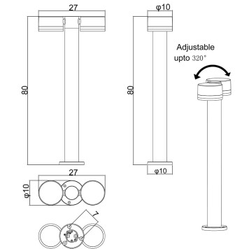 Уличный фонарь Arte Nunki A1910PA-2BK-3