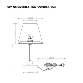 Лампа настольная Arte Elba A2581LT-1AB-4