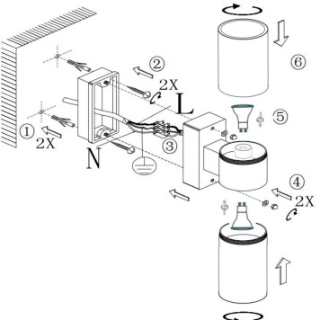 Уличный настенный светильник Arte Sonaglio A3302AL-2GY-2