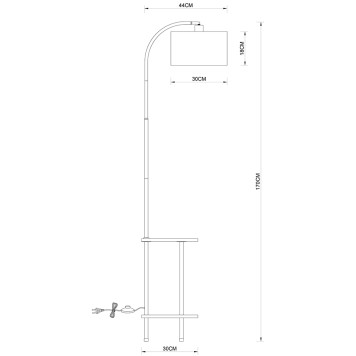 Торшер Arte Combo A4055PN-1BK-3