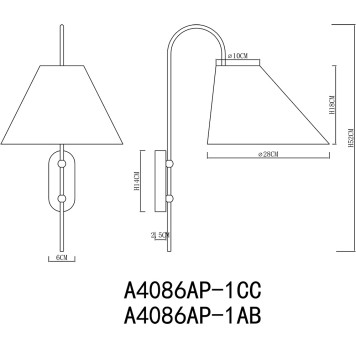 Бра Arte Rondo A4086AP-1CC-3