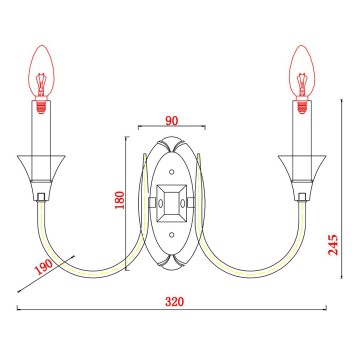 Бра Arte Collinetta A4094AP-2WH-1