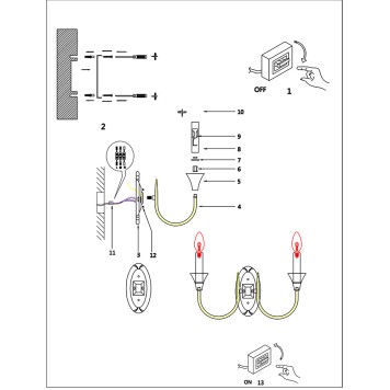 Бра Arte Collinetta A4094AP-2WH-2