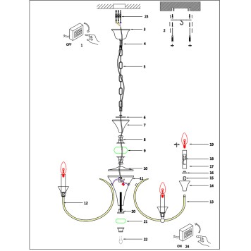Люстра Arte Collinetta A4094LM-12PB-2