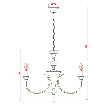 Люстра Arte Collinetta A4094LM-6WH-2