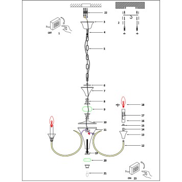 Люстра Arte Collinetta A4094LM-6WH-3