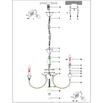 Люстра Arte Collinetta A4094LM-8WH-2