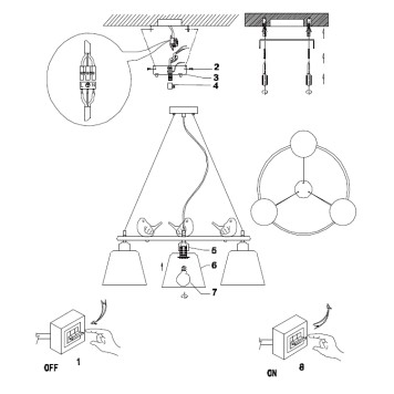 Люстра Arte Passero A4289LM-3WH-6