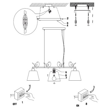 Люстра Arte Passero A4289SP-3WH-4