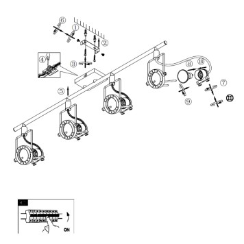Спот Arte Costruttore A4301PL-4BK-7