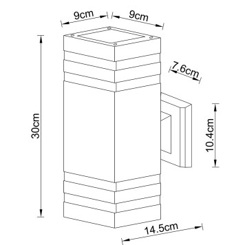 Уличный настенный светильник Arte Heather A4413AL-2BK-4