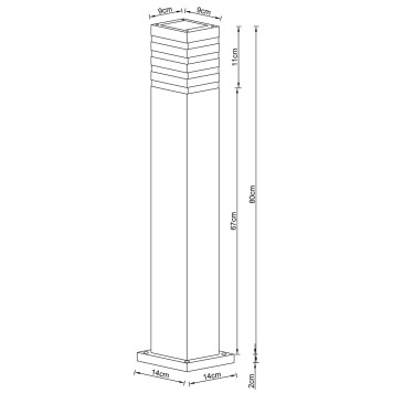 Уличный фонарь Arte Heather A4418PA-1BK-2