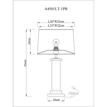 Лампа настольная Arte Camelot A4501LT-1PB-6