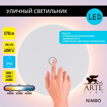 Уличный настенный светильник Arte Nimbo A4506AL-1WH-3