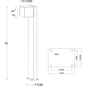 Уличный фонарь Arte Belgrade A5193PA-1BK-4