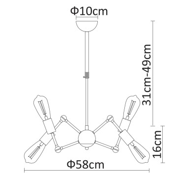 Люстра Arte Roots A9190LM-6BK-6