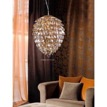 Люстра Crystal Lux CHARME SP3+3 LED Gold/Amber-1