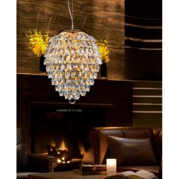 Люстра Crystal Lux CHARME SP3+3 LED GOLD/TRANSPARENT-1